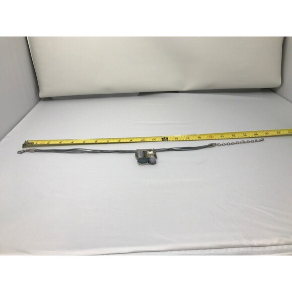 CHICO'S MultiStrand Pendant Necklace Silver Tone Clear Crystal Translucent Glass - Picture 9 of 10